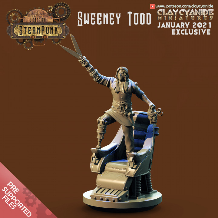 Sweeney Todd — Fantasy Heroes & Champions STL miniature by Clay Cyanide