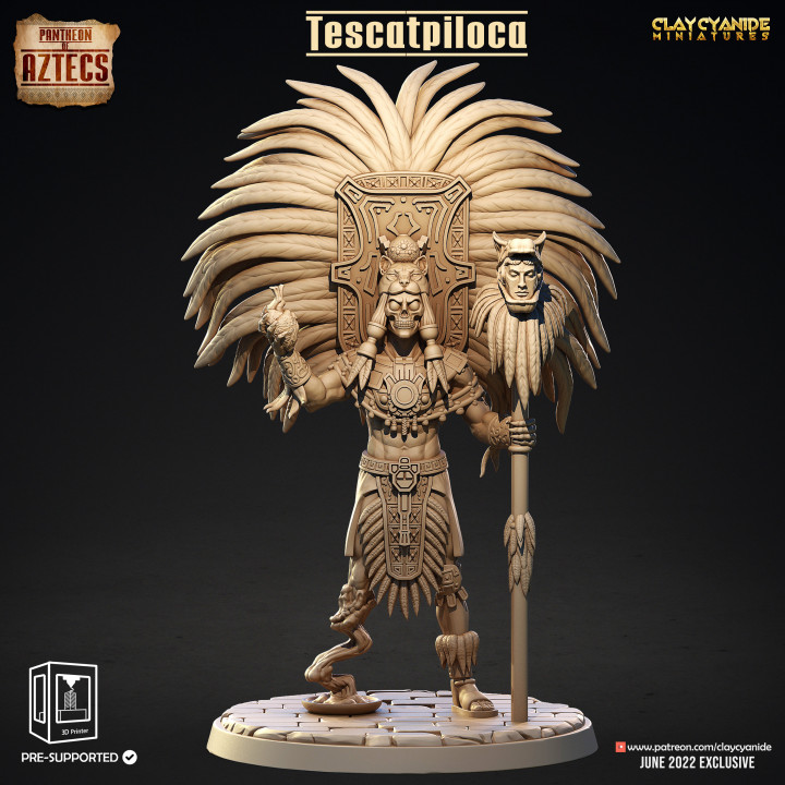Tescatlipoca — Mythological Miniatures STL miniature by Clay Cyanide