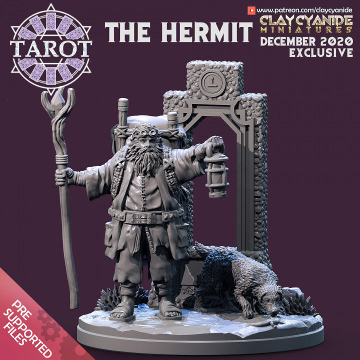 The Hermit — Mythological Miniatures STL miniature by Clay Cyanide