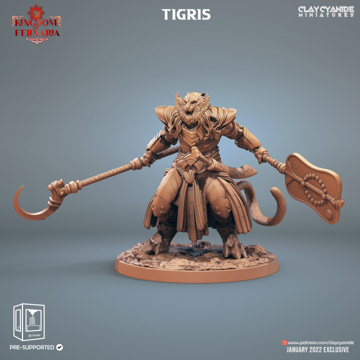 Tigris — Fantasy Heroes & Champions STL miniature by Clay Cyanide