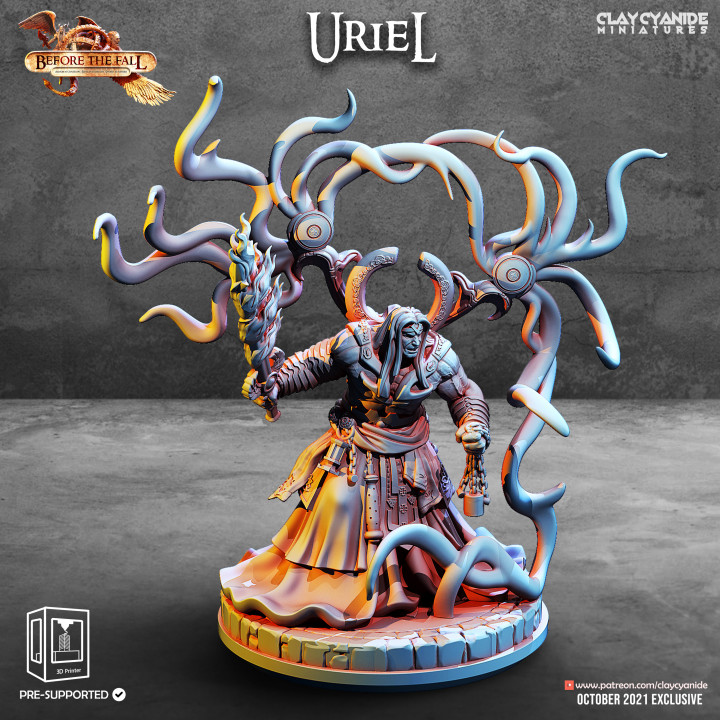 Uriel — Mythological Miniatures STL miniature by Clay Cyanide