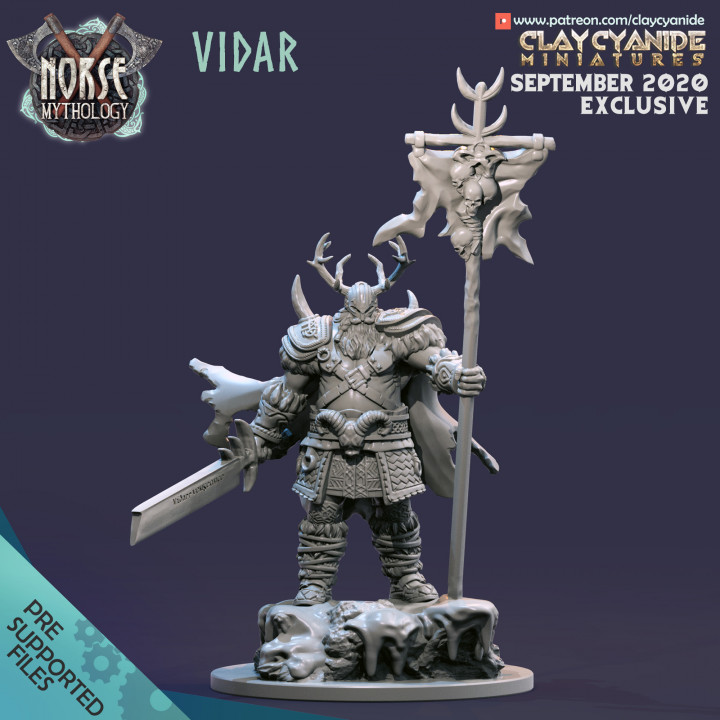 Vidar — Mythological Miniatures STL miniature by Clay Cyanide