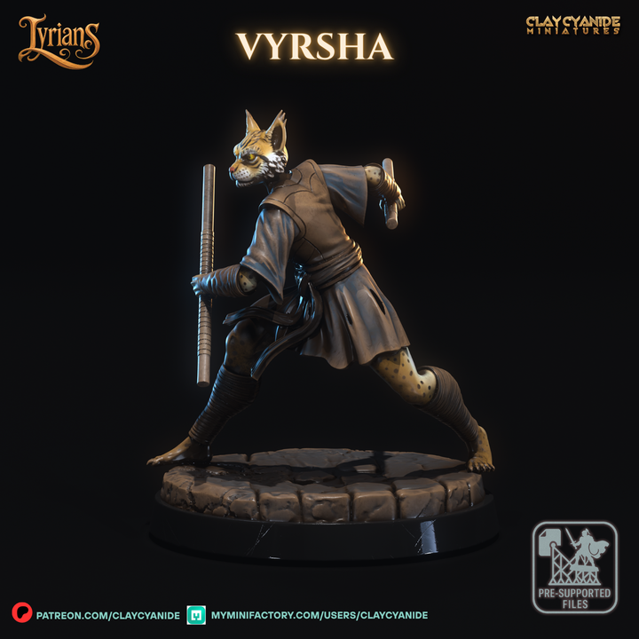Vyrsha — Fantasy Heroes & Champions STL miniature by Clay Cyanide