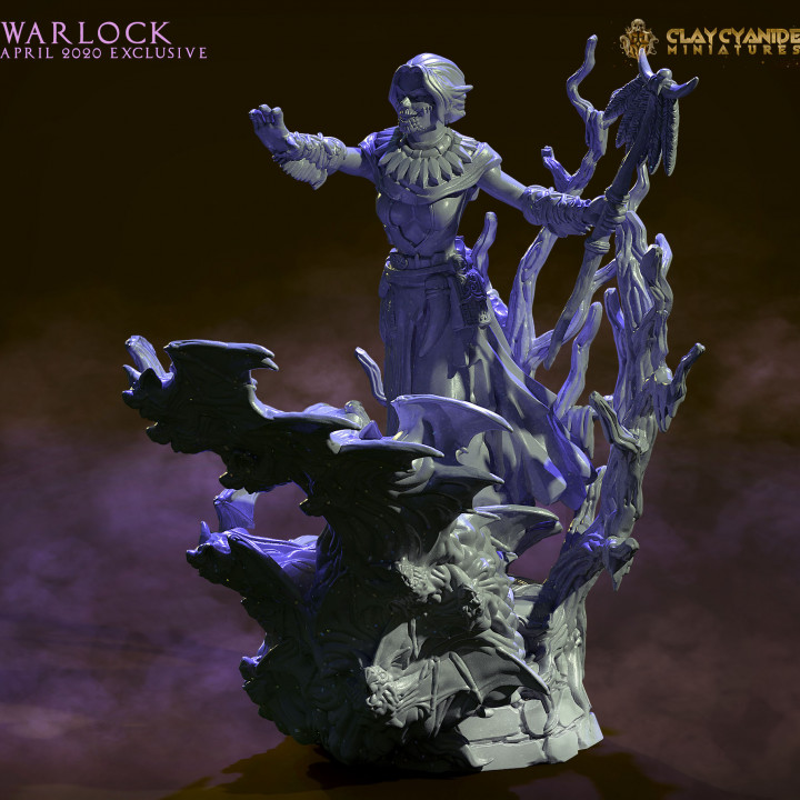 Warlock — Fantasy Heroes & Champions STL miniature by Clay Cyanide