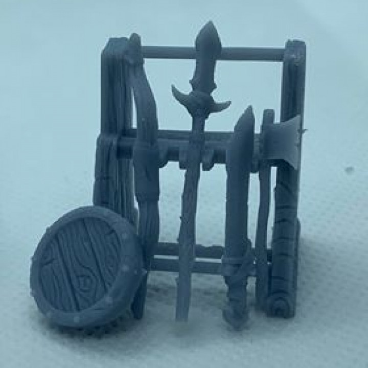 Weapon Rack — Terrain & Dungeon Props STL miniature by Clay Cyanide
