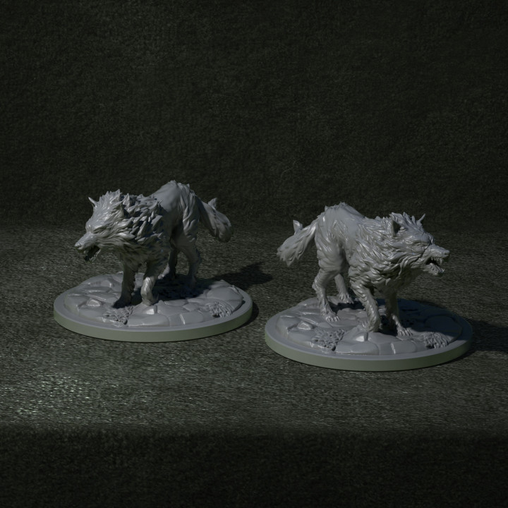 Wolves — Dark Fantasy Monsters STL miniature by Clay Cyanide