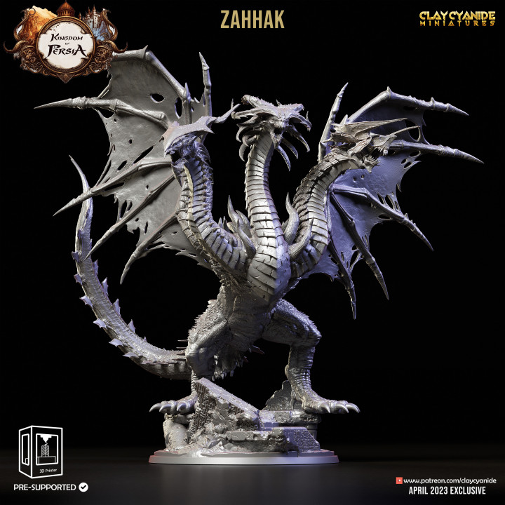 Zahhak — Mythological Miniatures STL miniature by Clay Cyanide