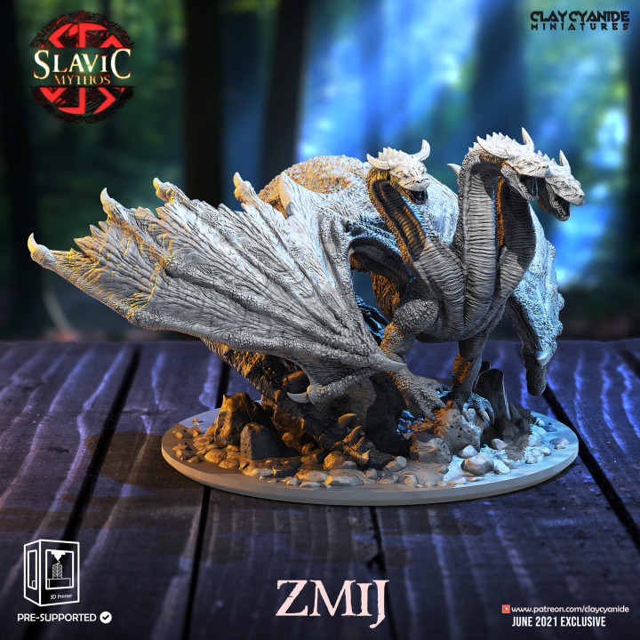 Zmij — Mythological Miniatures STL miniature by Clay Cyanide